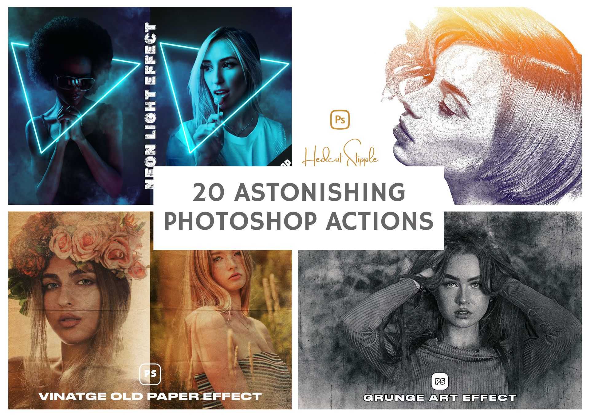 20 Astonishing Photoshop Actions Bundle – Photoboto