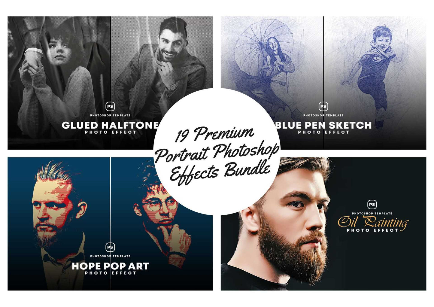 19 Premium Portrait Photoshop Effects Bundle - Photoboto