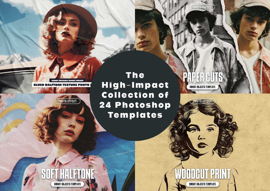 The High-Impact Collection of 24 Photoshop Templates - Photoboto