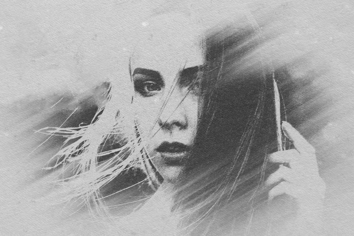 26 Pencil Drawing Photoshop Template Bundle